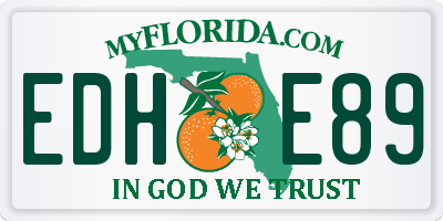 FL license plate EDHE89