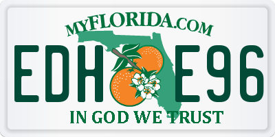 FL license plate EDHE96