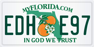 FL license plate EDHE97