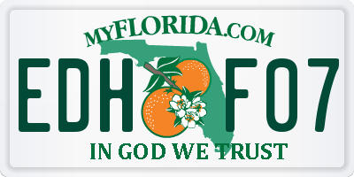 FL license plate EDHF07