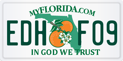 FL license plate EDHF09