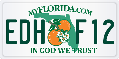 FL license plate EDHF12