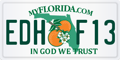 FL license plate EDHF13