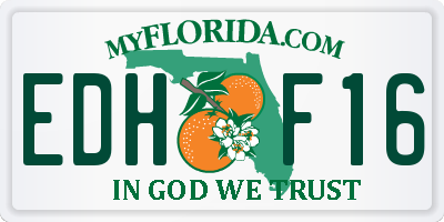 FL license plate EDHF16