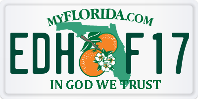 FL license plate EDHF17