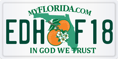 FL license plate EDHF18