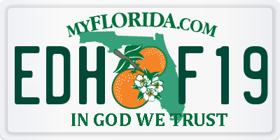 FL license plate EDHF19