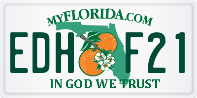 FL license plate EDHF21