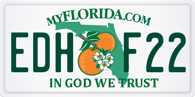 FL license plate EDHF22