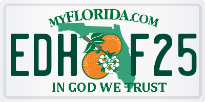 FL license plate EDHF25