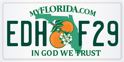 FL license plate EDHF29