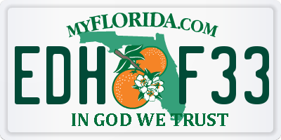 FL license plate EDHF33