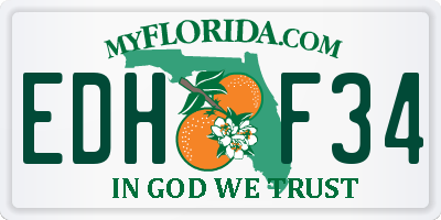 FL license plate EDHF34