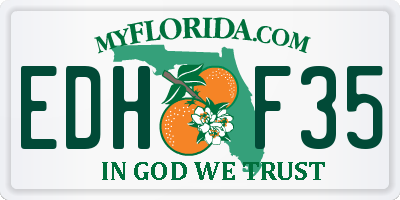 FL license plate EDHF35