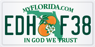 FL license plate EDHF38