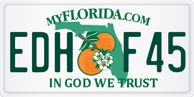 FL license plate EDHF45