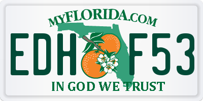 FL license plate EDHF53