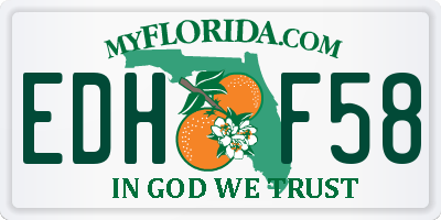 FL license plate EDHF58