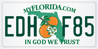 FL license plate EDHF85