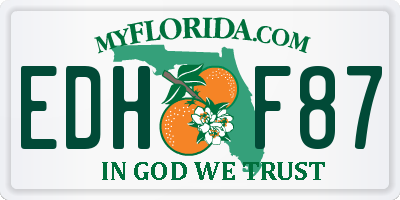FL license plate EDHF87