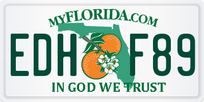FL license plate EDHF89