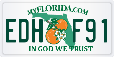 FL license plate EDHF91