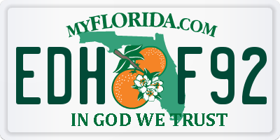 FL license plate EDHF92