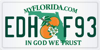 FL license plate EDHF93