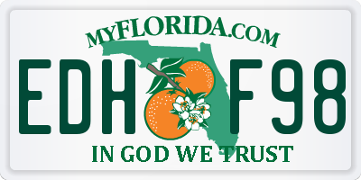 FL license plate EDHF98
