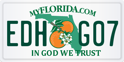 FL license plate EDHG07