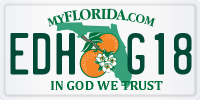 FL license plate EDHG18