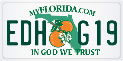 FL license plate EDHG19