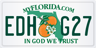 FL license plate EDHG27