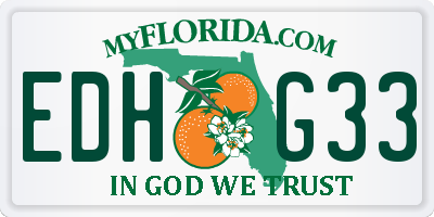 FL license plate EDHG33