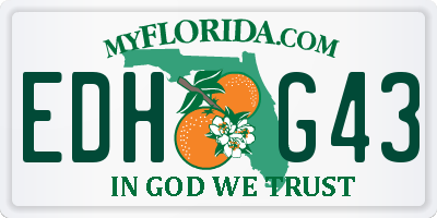 FL license plate EDHG43