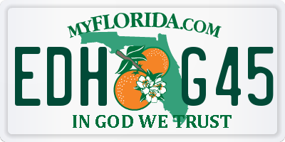 FL license plate EDHG45