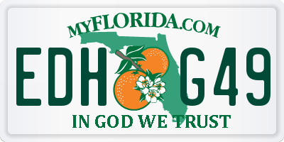FL license plate EDHG49