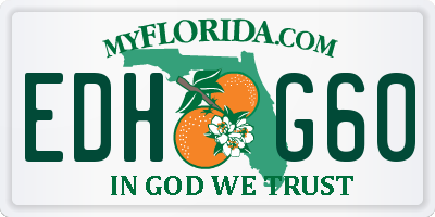 FL license plate EDHG60