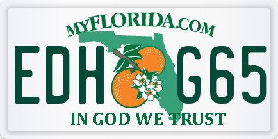 FL license plate EDHG65