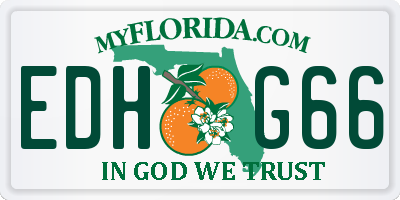 FL license plate EDHG66