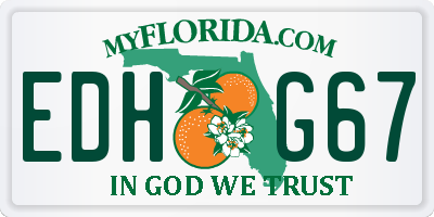 FL license plate EDHG67