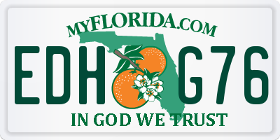 FL license plate EDHG76