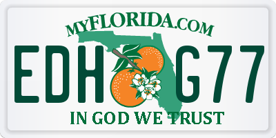 FL license plate EDHG77