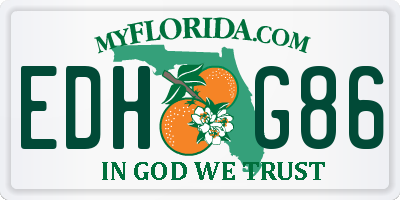 FL license plate EDHG86