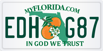 FL license plate EDHG87