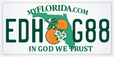 FL license plate EDHG88