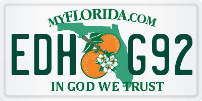 FL license plate EDHG92