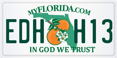 FL license plate EDHH13