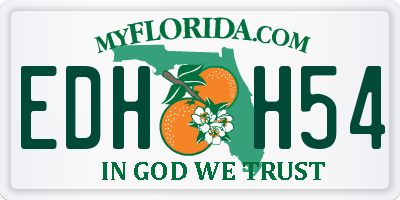 FL license plate EDHH54