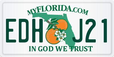 FL license plate EDHJ21